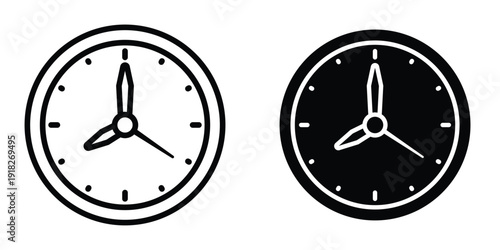 Clock icon set different style collection for web Ui. EPS10