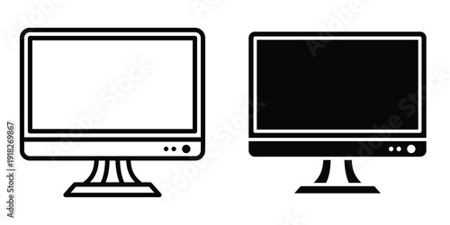Computer screen icon set different style collection for web Ui. EPS10