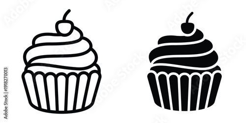 Cupcake icon set different style collection for web Ui. EPS10