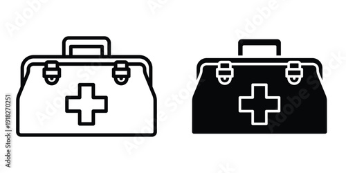 Doctor bag icon set different style collection for web Ui. EPS10