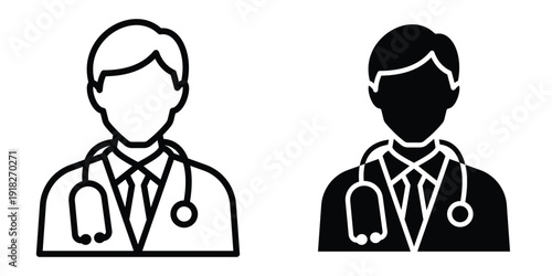 Doctor icon set different style collection for web Ui. EPS10