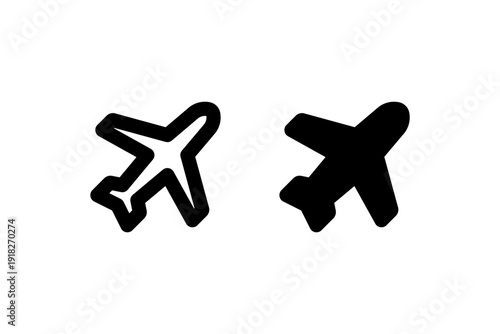 Airplane Icon Outline and Solid Vector