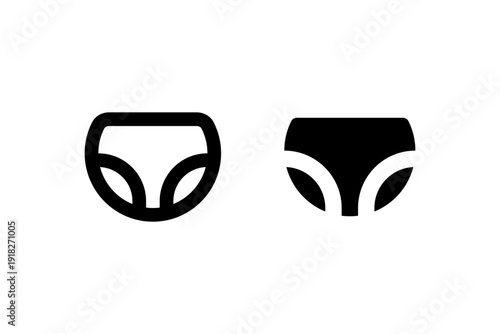 Underwear Briefs Icon Outline and Solid