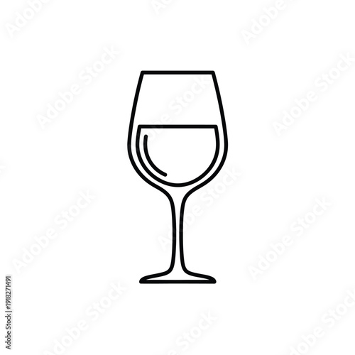 Wine glass outline icon minimal vector illustration of liquid in stemware vessel