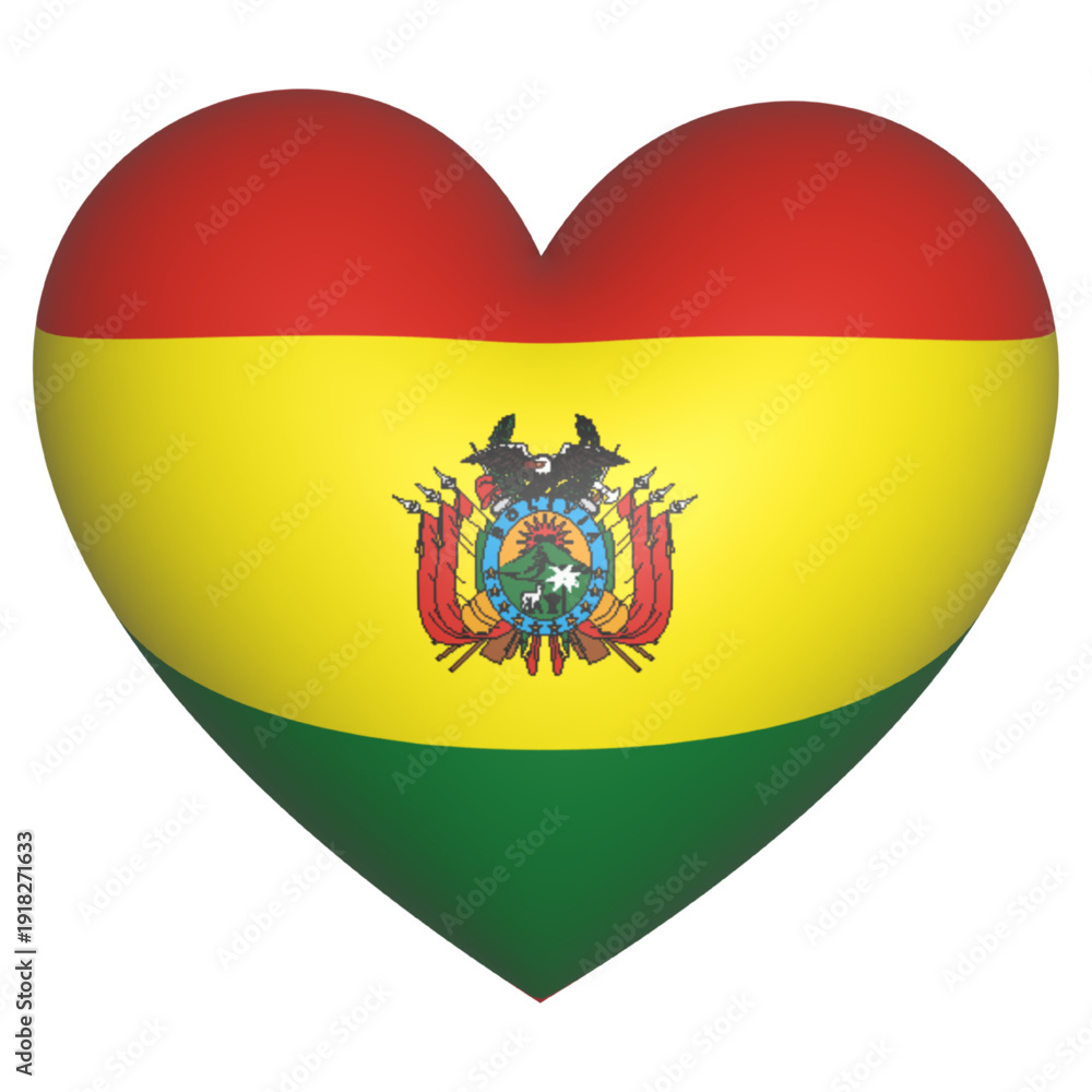 Obraz premium 2d heart flag of Bolivia icon vector illustration