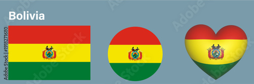 set flag of Bolivia icon vector illustration 