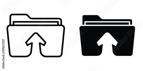 Folder upload icon set different style collection for web Ui. EPS10