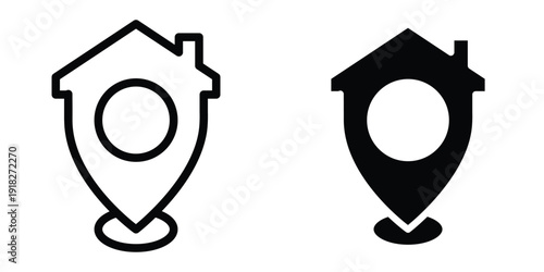 Home location icon set different style collection for web Ui. EPS10