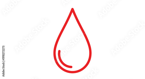 Red drop shape symbol icon simple.