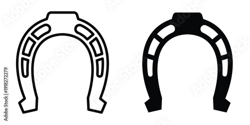 Horseshoe icon set different style collection for web Ui. EPS10