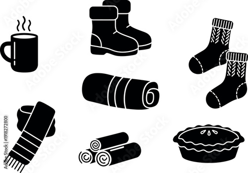 Cozy winter essentials illustration