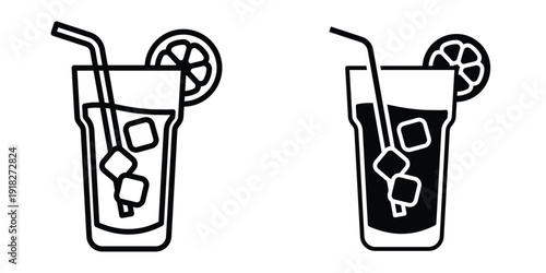 Juice icon collection. Editable stroke. Vector illustration set
