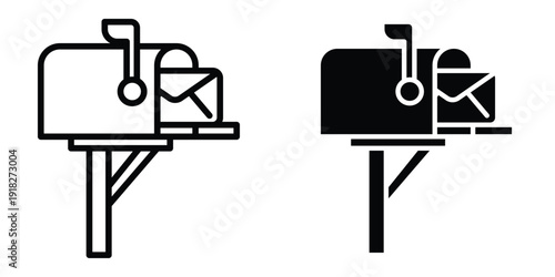 Mailbox icon set different style collection for web Ui. EPS10