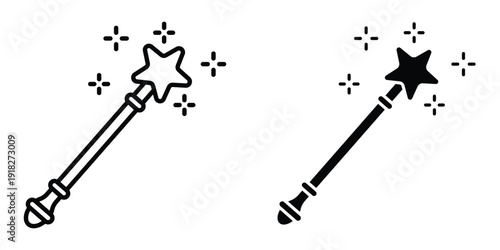 Magic wand icon set different style collection for web Ui. EPS10