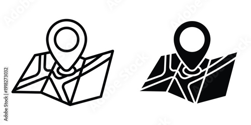 Map icon set different style collection for web Ui. EPS10