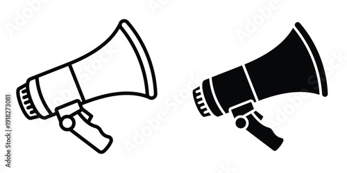 Megaphone icon set different style collection for web Ui. EPS10