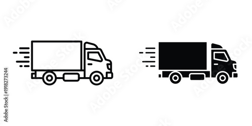 Moving truck icon set different style collection for web Ui. EPS10