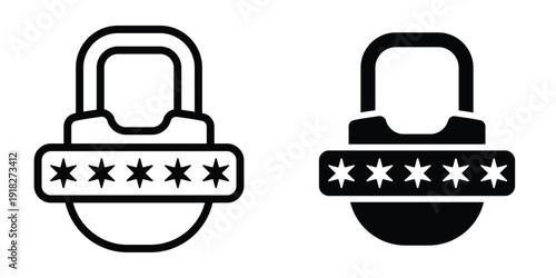 Password icon set different style collection for web Ui. EPS10