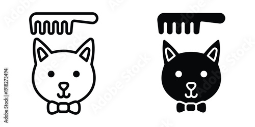 Pet grooming icon set different style collection for web Ui. EPS10