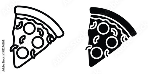 Pizza slice icon set different style collection for web Ui. EPS10