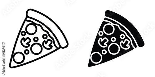 Pizza slice icon set different style collection for web Ui. EPS10