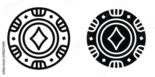 Poker chip icon set different style collection for web Ui. EPS10