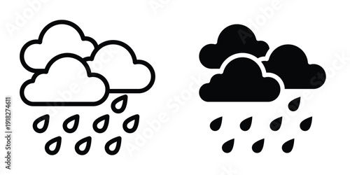 Rain icon set different style collection for web Ui. EPS10