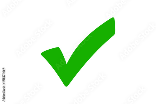 Green check mark icon isolated on white background, approval and success symbol for validation, verified status, and completion featuring checkmark, tick, approved with accept and accepted elements