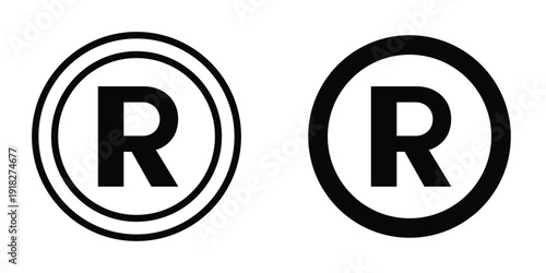 Registered icon set different style collection for web Ui. EPS10