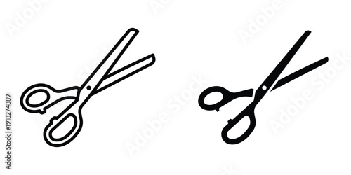 Scissors icon set different style collection for web Ui. EPS10