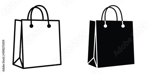 Shopping bag icon set different style collection for web Ui. EPS10