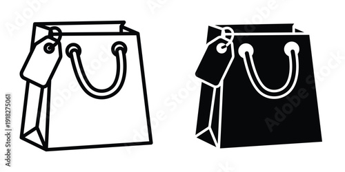 Shopping bag icon set different style collection for web Ui. EPS10