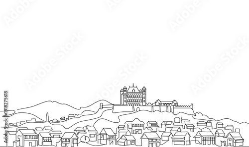 Antananarivo Madagascar City Skyline Monoline Vector Background
