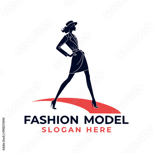 fashion model logo design silhouette vector line art logo design
