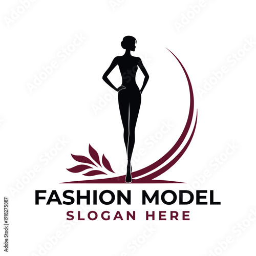 fashion model logo design silhouette vector line art logo design