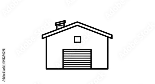 Simple line drawing of a house.