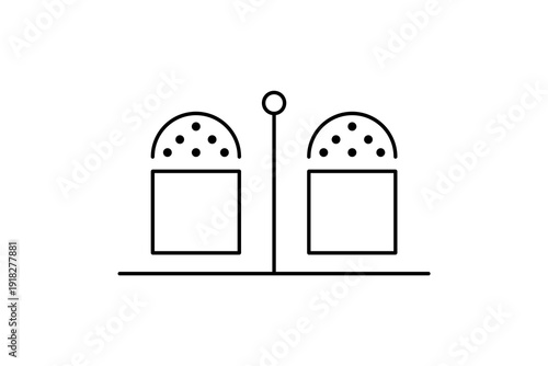 Salt and Pepper Shakers Line Vector Icon
