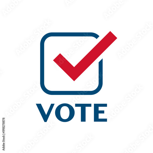Vote Checkmark Ballot Box Vector Icon
