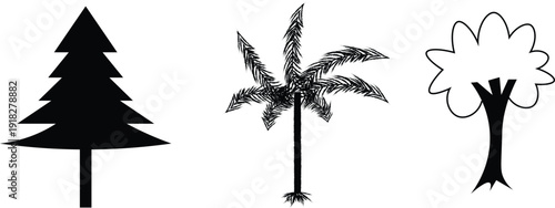 Black plants sample on white background