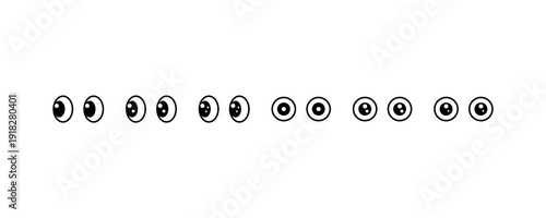 Eye Iris Pupil Outline and Solid Vector Icon Set
