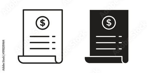 Receipt icons symbol. vector illustration pack for apps and designs