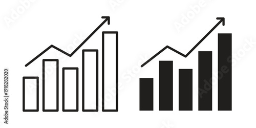 Sales growth icons symbol. vector illustration pack for apps and designs