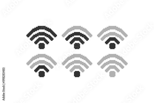WiFi Signal Strength Indicator Vector Icon Set
