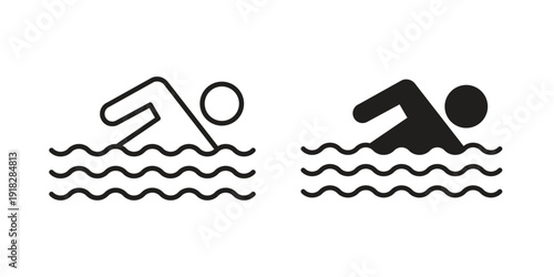 Swimming icons symbol. vector illustration pack for apps and designs