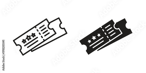 Ticket stub icons symbol. vector illustration pack for apps and designs