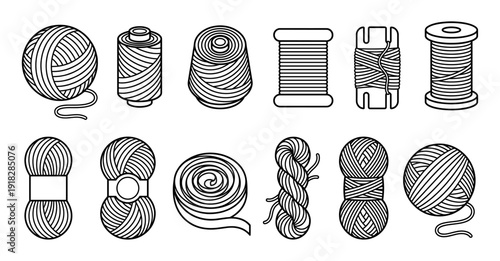 Sewing thread and knitting yarn spool collection