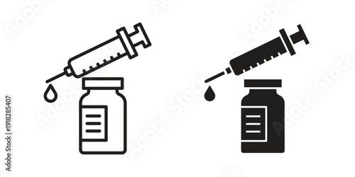 Vaccine vial icons symbol. vector illustration pack for apps and designs
