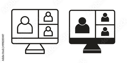 Video chat icons symbol. vector illustration pack for apps and designs