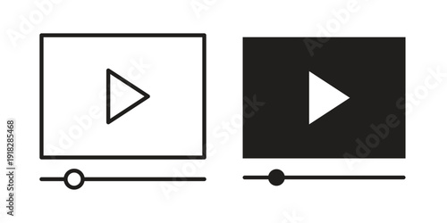 Video tutorial icons symbol. vector illustration pack for apps and designs