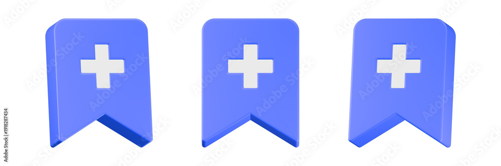 Fototapeta premium plus favorite icon 3d render blue color